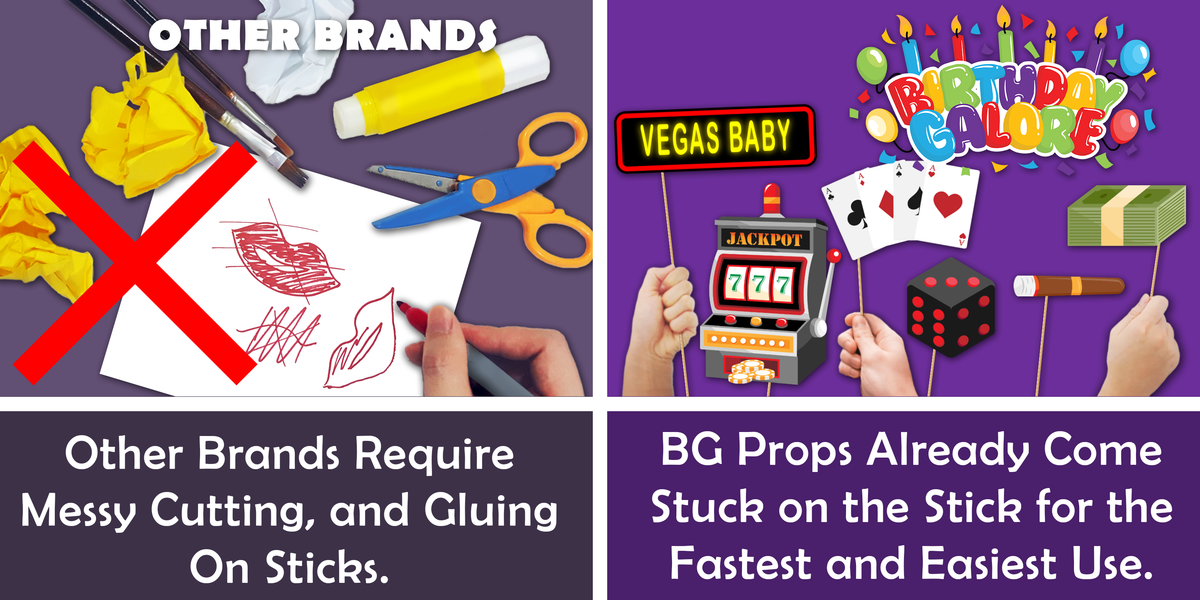Las Vegas Casino Photo Booth Props 20pcs Assembled - BirthdayGalore.com