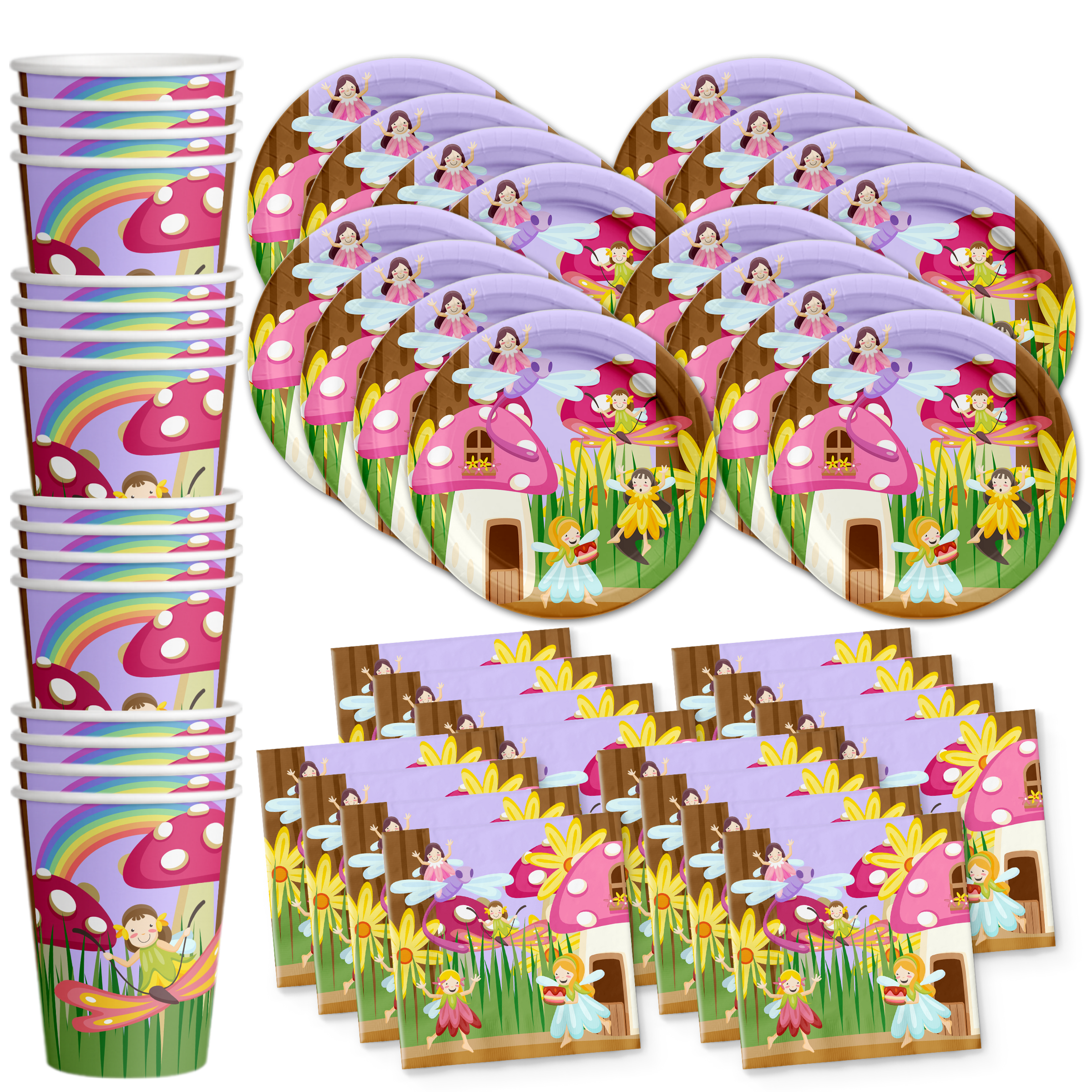 Birthday Galore Alice in Wonderland Birthday Party Supplies Set Plates Napkins Cups Tableware Kit for 16