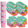 Fire Truck Girl Birthday Party Tableware Kit For 16 Guests - BirthdayGalore.com