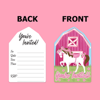 Pink Horse Birthday Party Invitations (20)