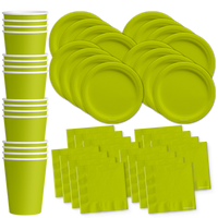 Solid Green Birthday Party Tableware Kit
