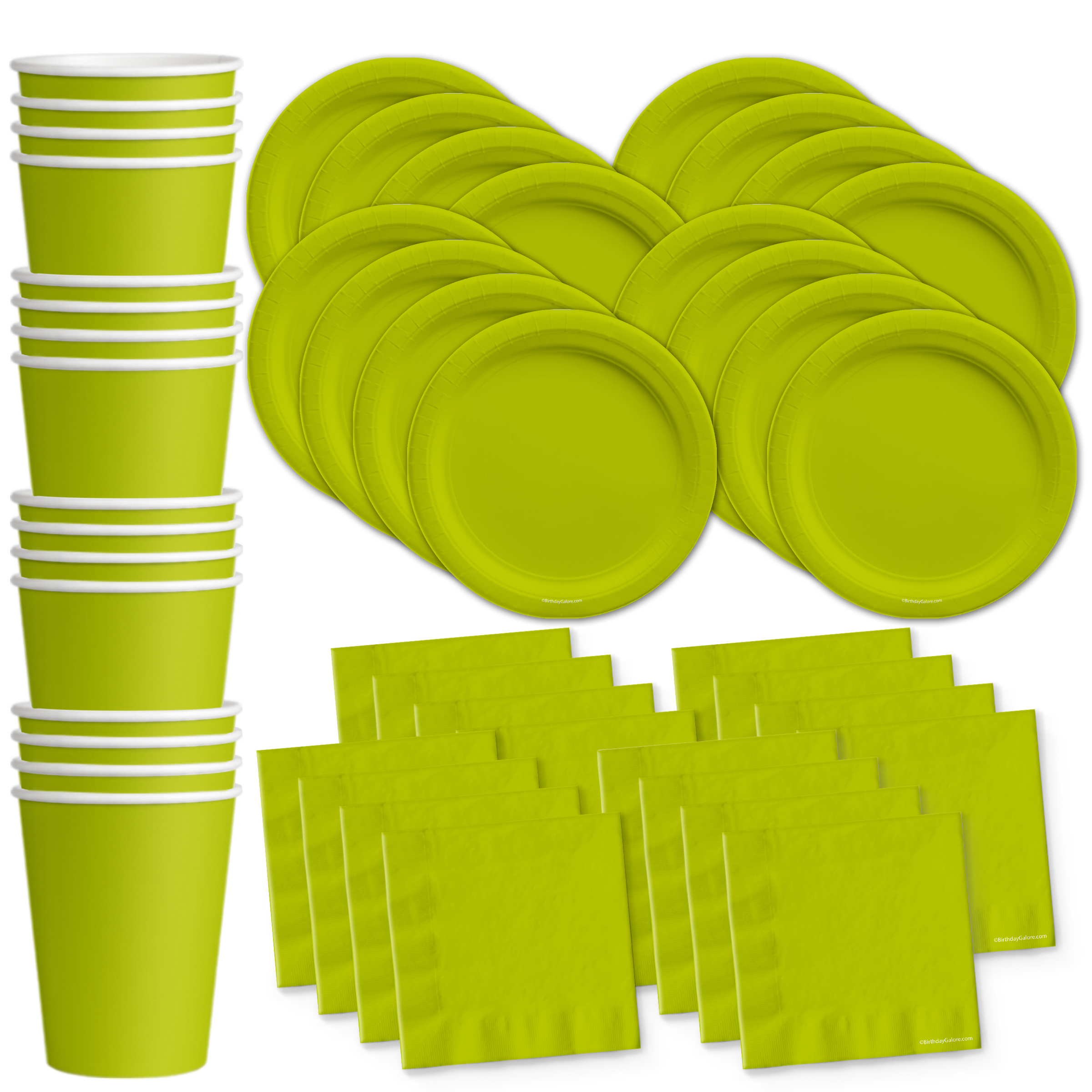 Solid Green Birthday Party Tableware Kit