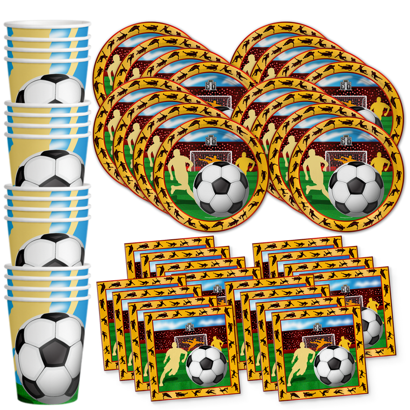 Soccer Birthday Party Tableware Kit For 16 Guests