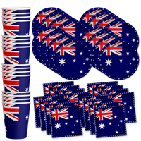 Australian Flag Birthday Party Tableware Kit For 16 Guests
