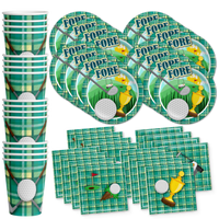 Golf Birthday Party Tableware Kit For 16 Guests