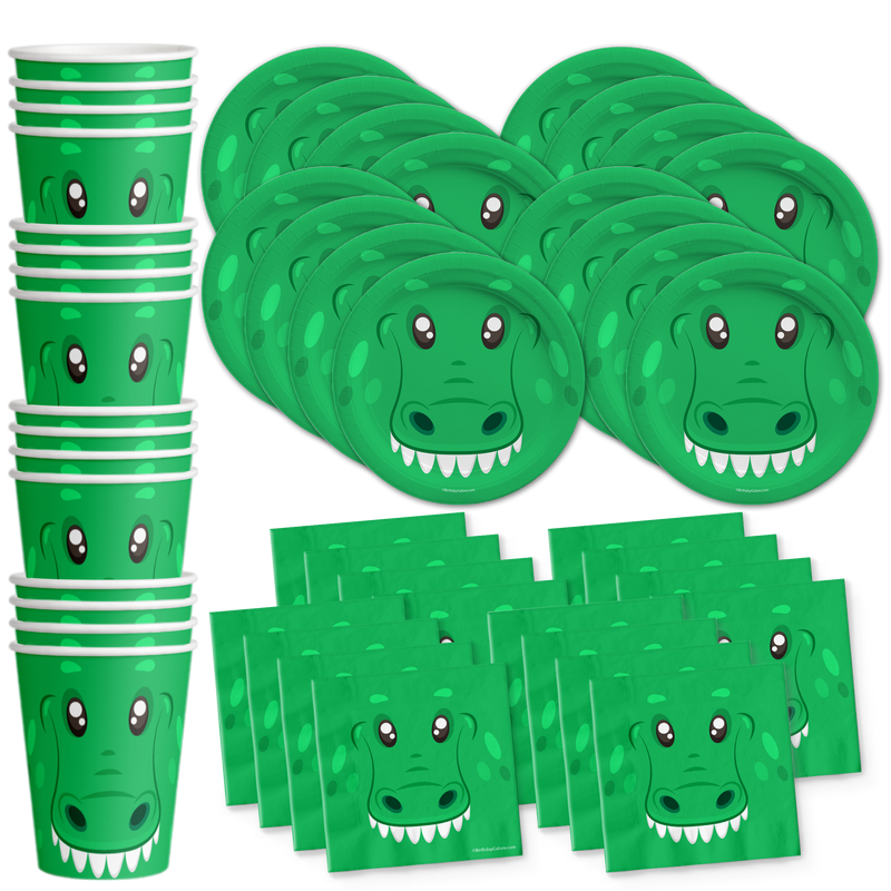 Alligator Birthday Party Tableware Kit For 16 Guests