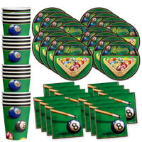 Billiards Birthday Party Tableware Kit For 16 Guests