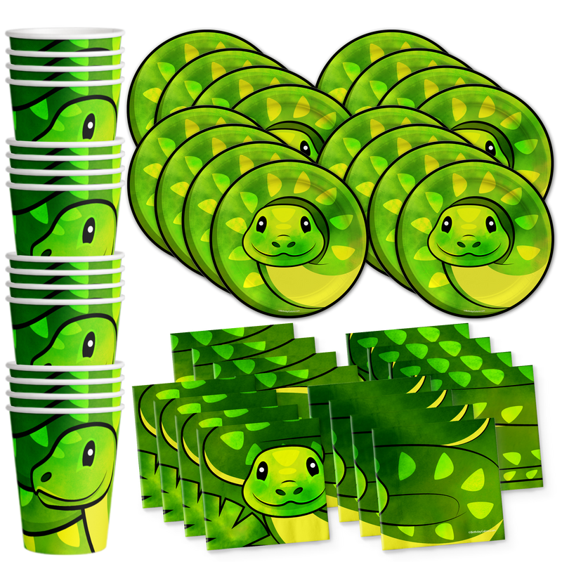 Snake Birthday Party Tableware Kit For 16 Guests