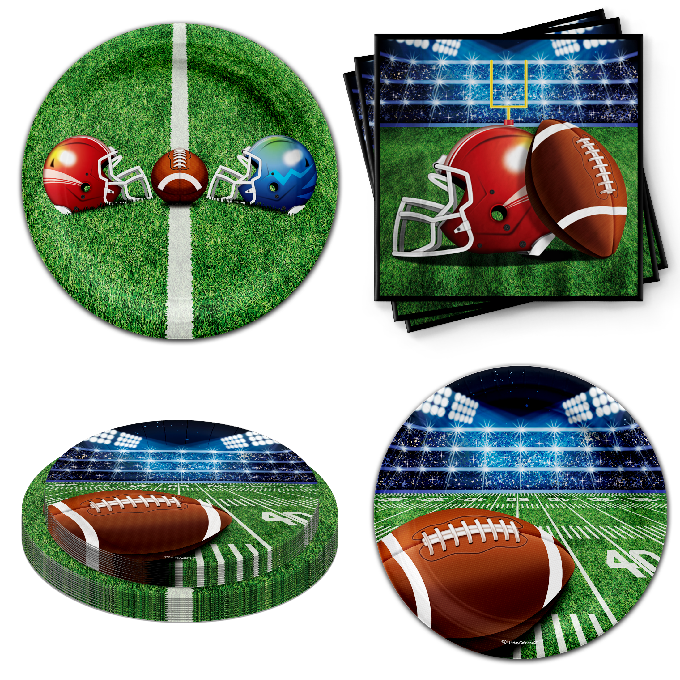 Football Game Day Party Tableware Kit For 24 Guests
