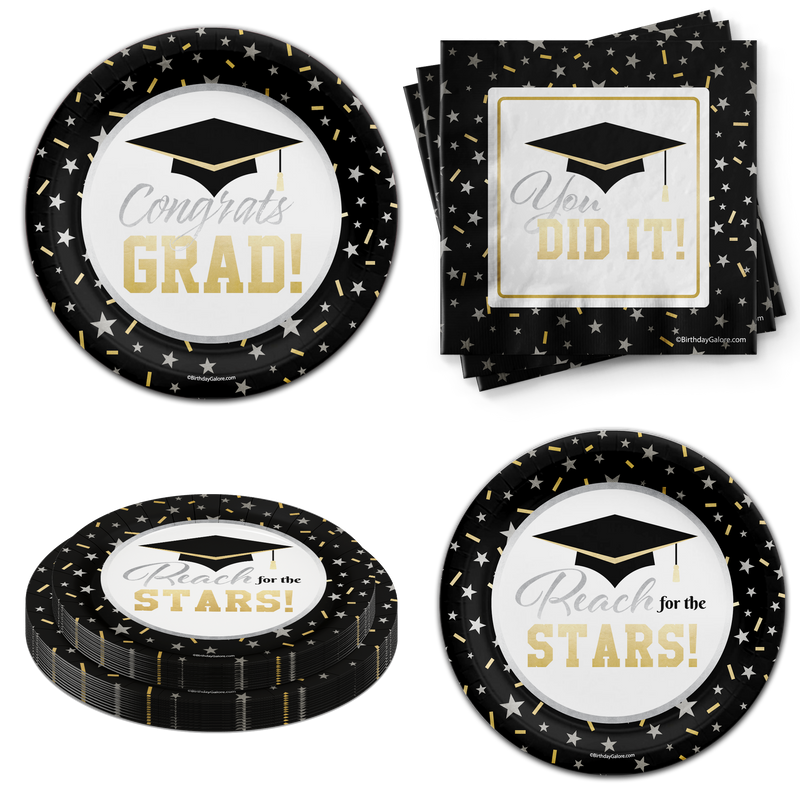 Graduation Party Tableware Kit For 24 Guests