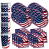 American Flag Patriotic Party Tableware Kit For 16 Guests - BirthdayGalore.com