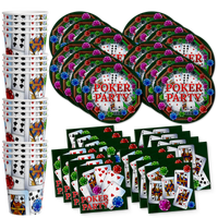 Birthday Galore Poker Party Tableware Kit For 16 Guests