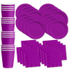 Solid Purple Birthday Party Tableware Kit