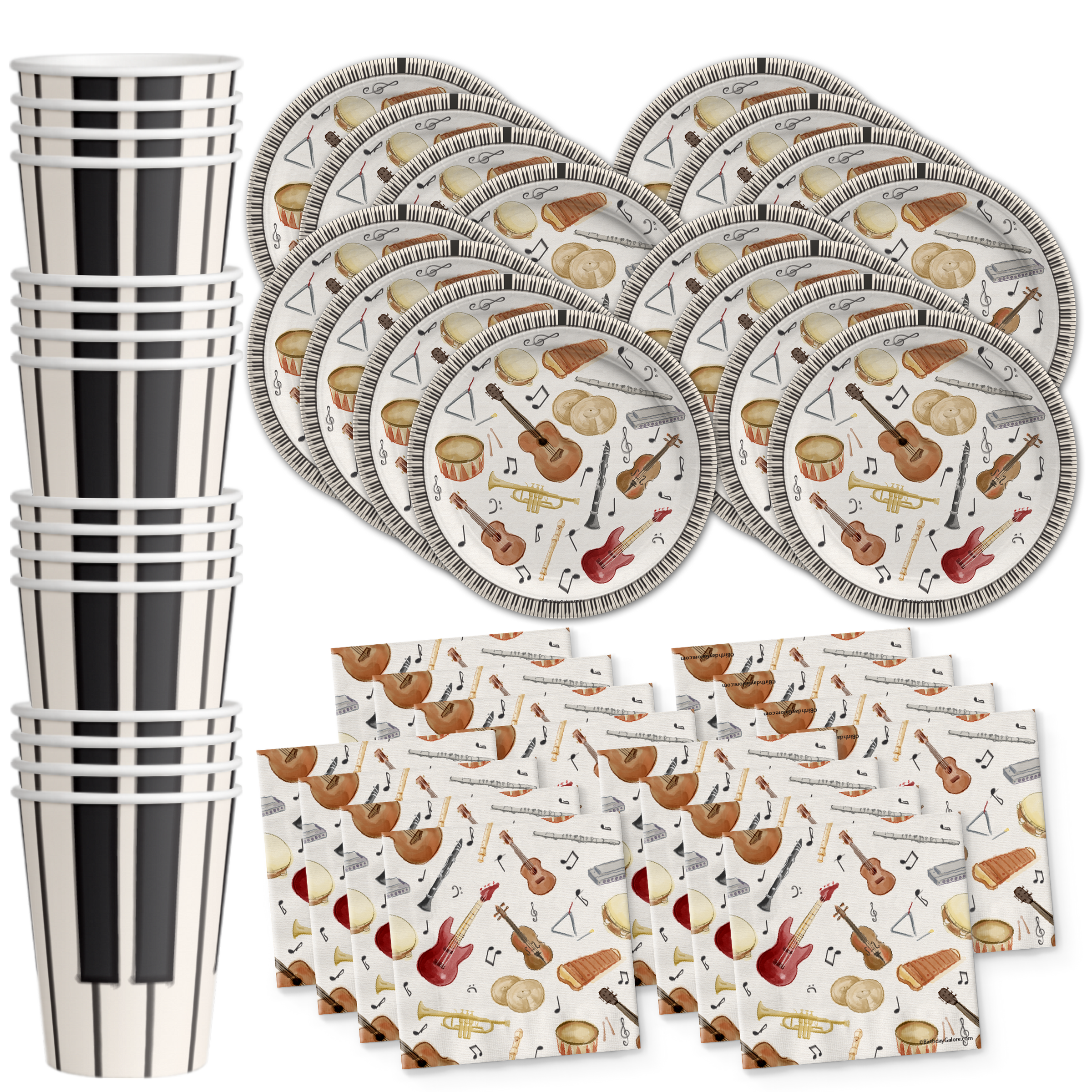 Birthday Galore Musical Instruments Party Tableware Kit For 16 Guests
