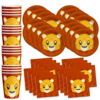 Lion Birthday Party Tableware Kit For 16 Guests