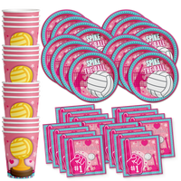 I Love Volleyball Birthday Party Tableware Kit For 16 Guests - BirthdayGalore.com