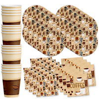 Coffee Birthday Party Tableware Kit For 16 Guests