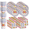Floral Bunny Rabbit Birthday Party Tableware Kit For 16 Guests