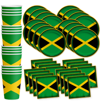 Jamaican Flag Birthday Party Tableware Kit For 16 Guests