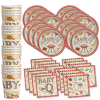 Birthday Galore Baby-Q Baby Shower Party Tableware Kit For 16 Guests
