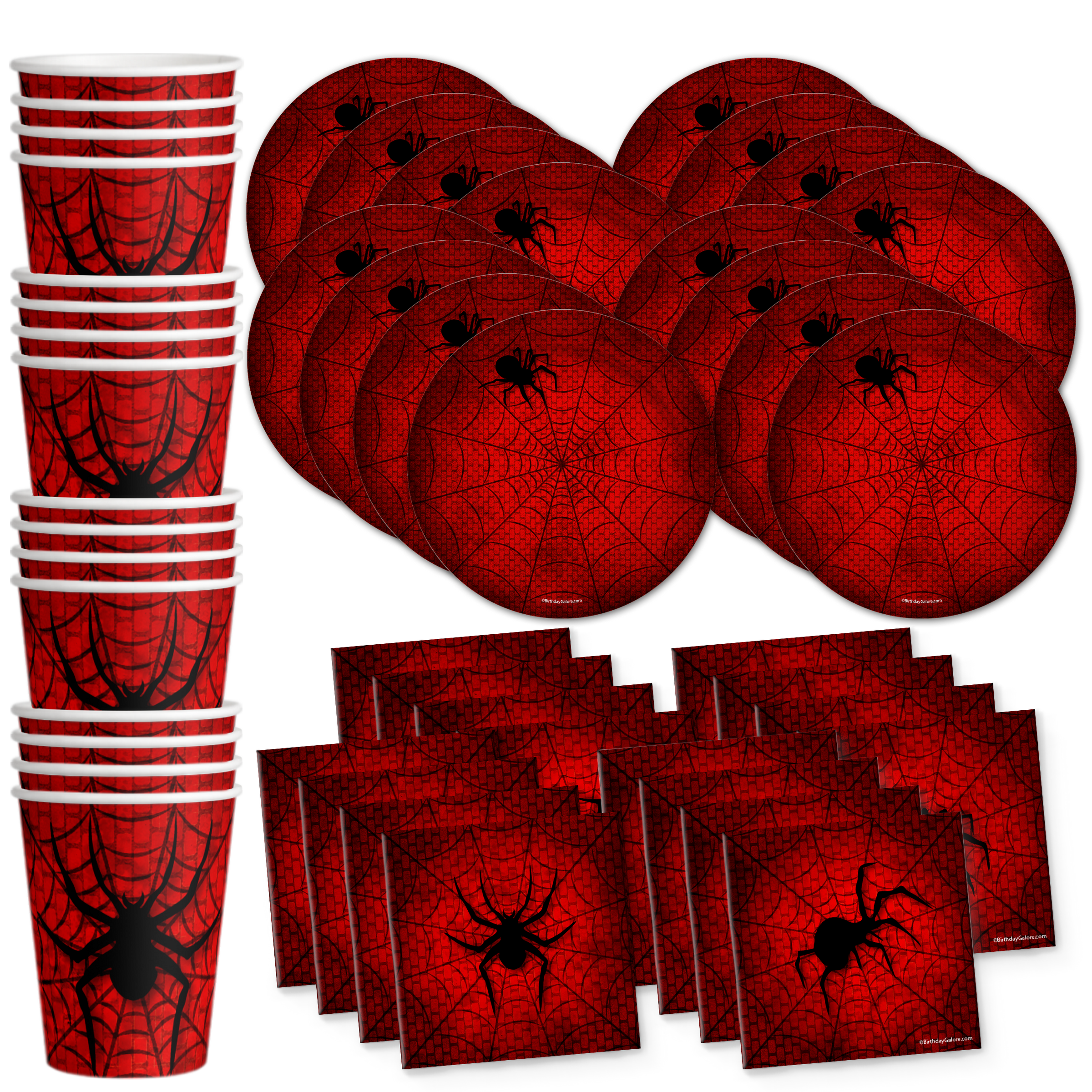 Spiderweb Birthday Party Tableware Kit For 16 Guests