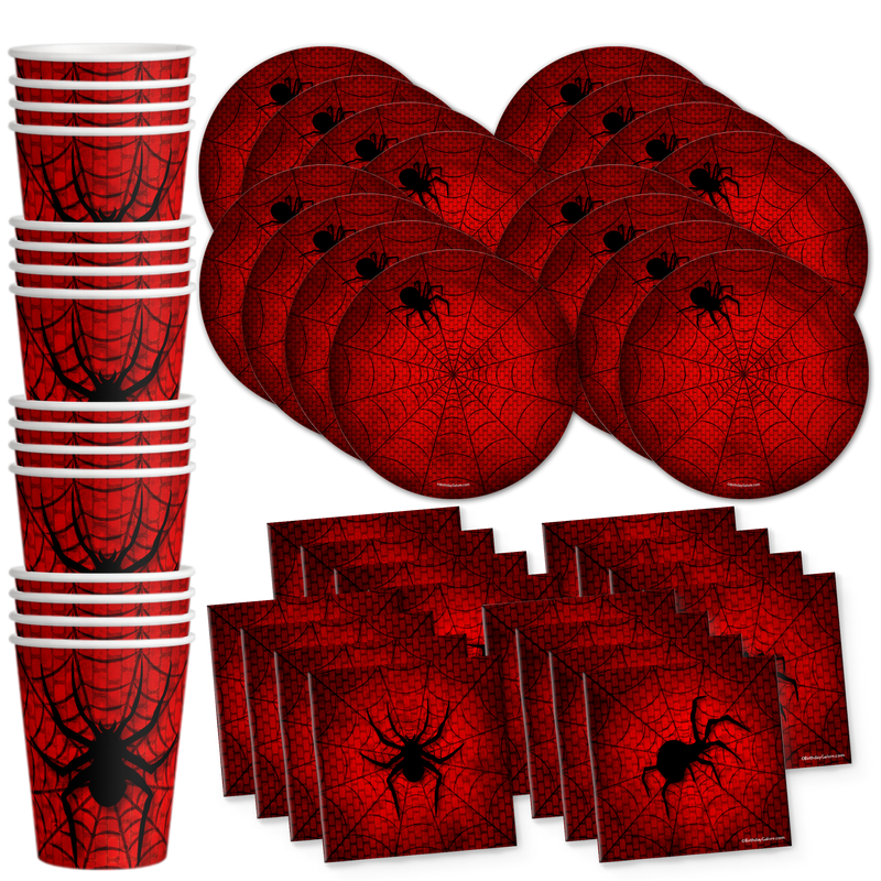 Spiderweb Birthday Party Tableware Kit For 16 Guests
