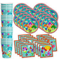 Clown Birthday Party Tableware Kit For 16 Guests