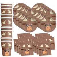 Moose Birthday Party Tableware Kit For 16 Guests