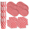 Red Gingham Picnic/BBQ Birthday Party Tableware Kit