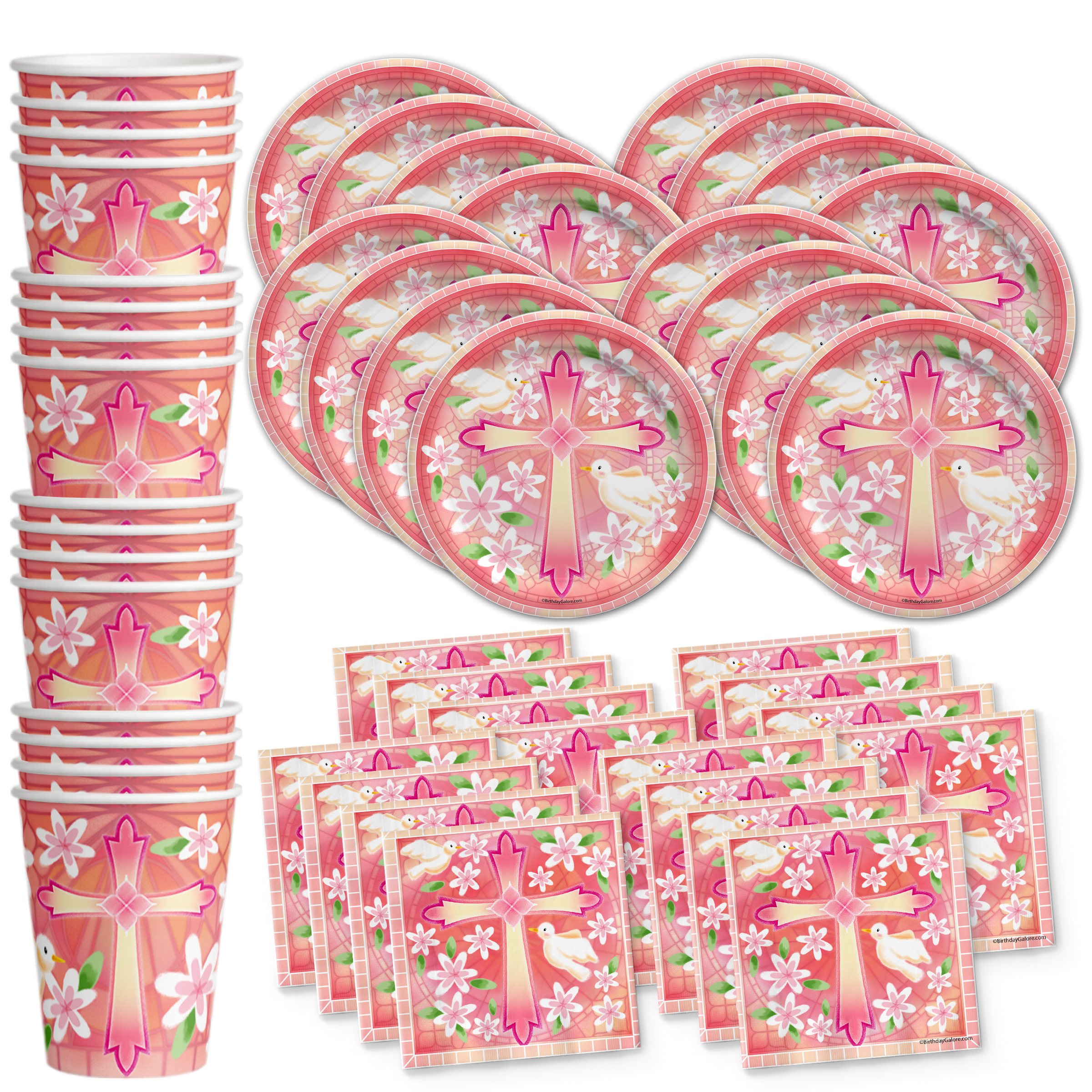 Baptism Girl Party Tableware Kit