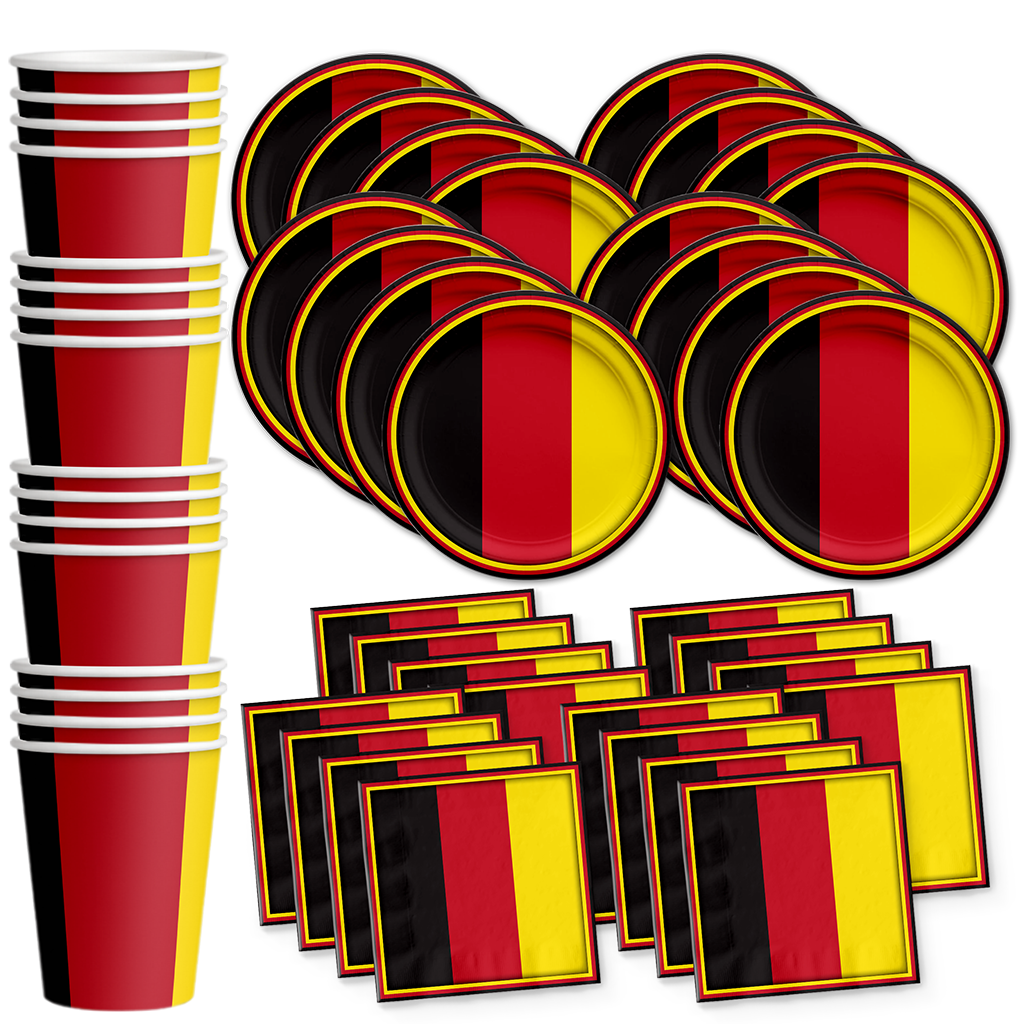 German Flag Birthday Party Tableware Kit For 16 Guests - BirthdayGalore.com