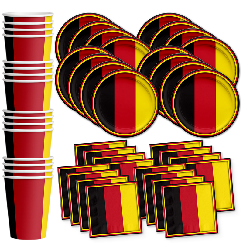 German Flag Birthday Party Tableware Kit For 16 Guests - BirthdayGalore.com