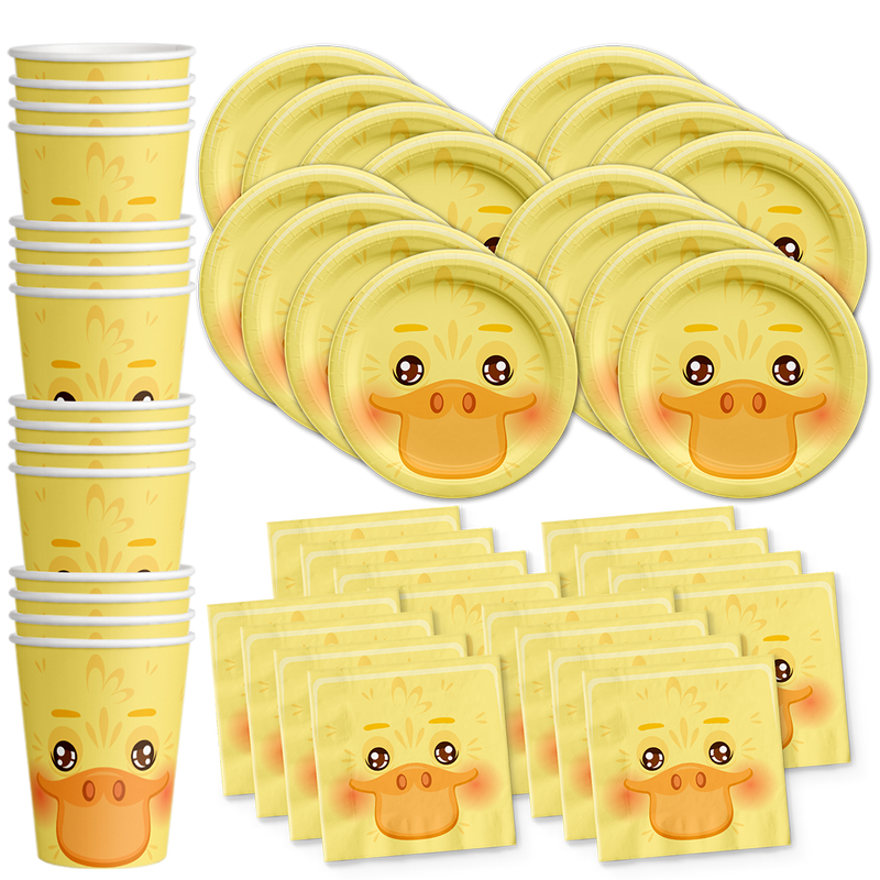 Duck Birthday Party Tableware Kit For 16 Guests - BirthdayGalore.com