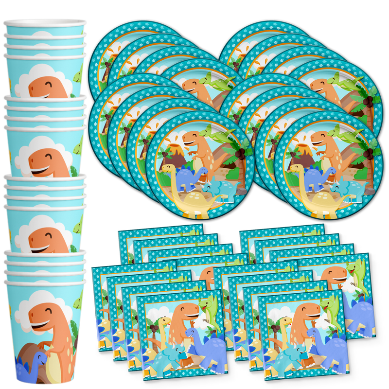 Little Dinosaur Birthday Party Tableware Kit For 16 Guests