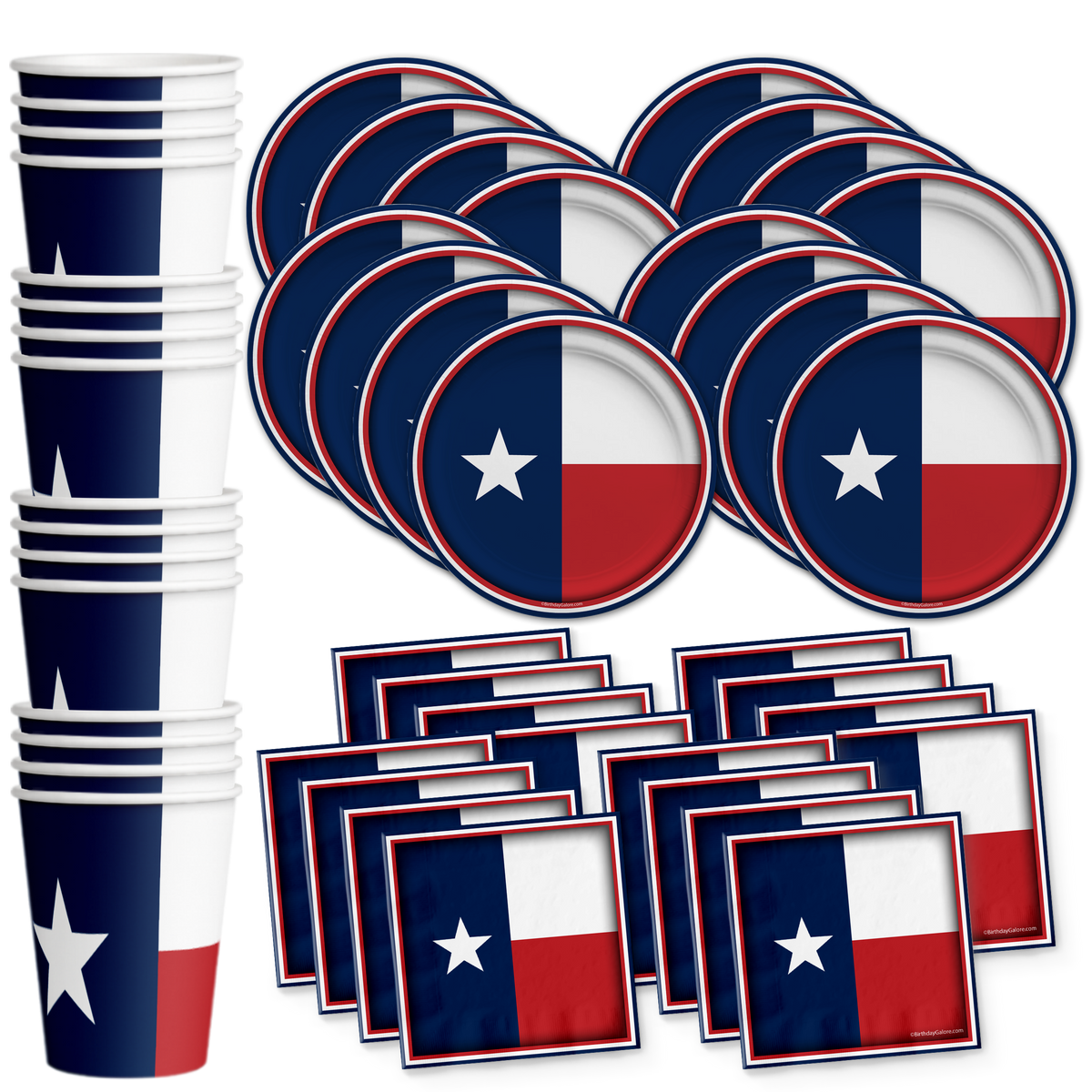 Texas Flag Birthday Party Tableware Kit