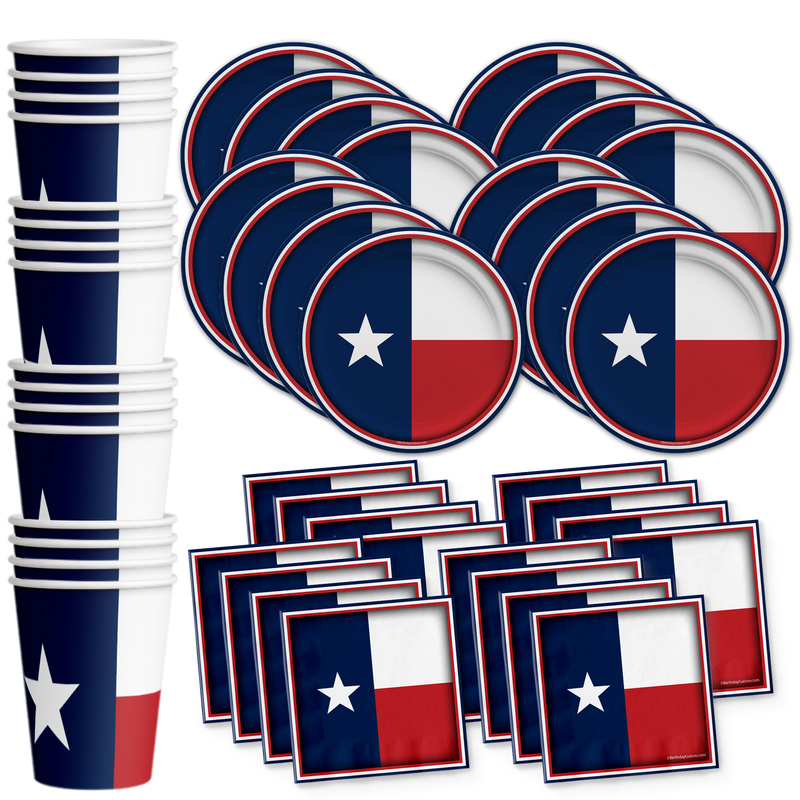 Texas Flag Birthday Party Tableware Kit