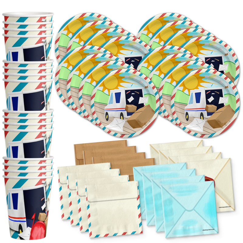 Mailman Birthday Party Tableware Kit