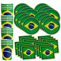 Brazilian Flag Birthday Party Tableware Kit