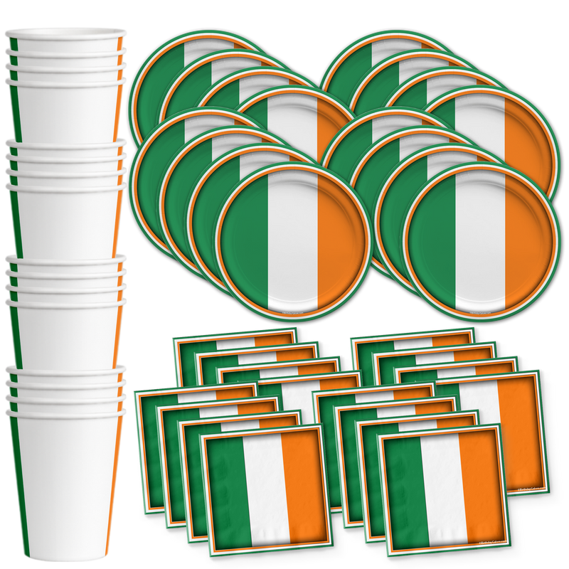 Irish Flag Birthday Party Tableware Kit For 16 Guests