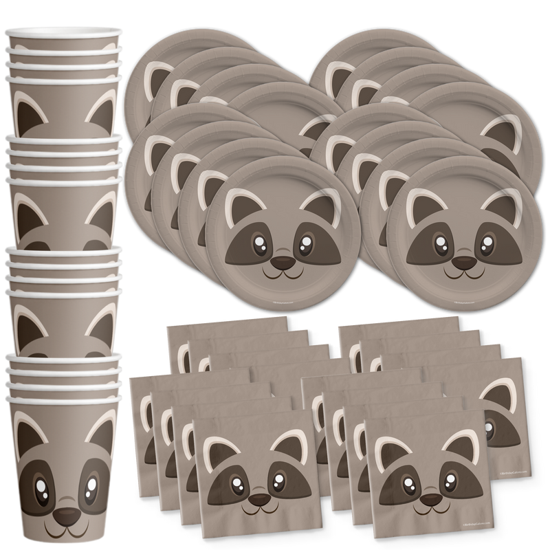 Raccoon Birthday Party Tableware Kit