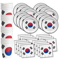 South Korean Flag Birthday Party Tableware Kit For 16 Guests