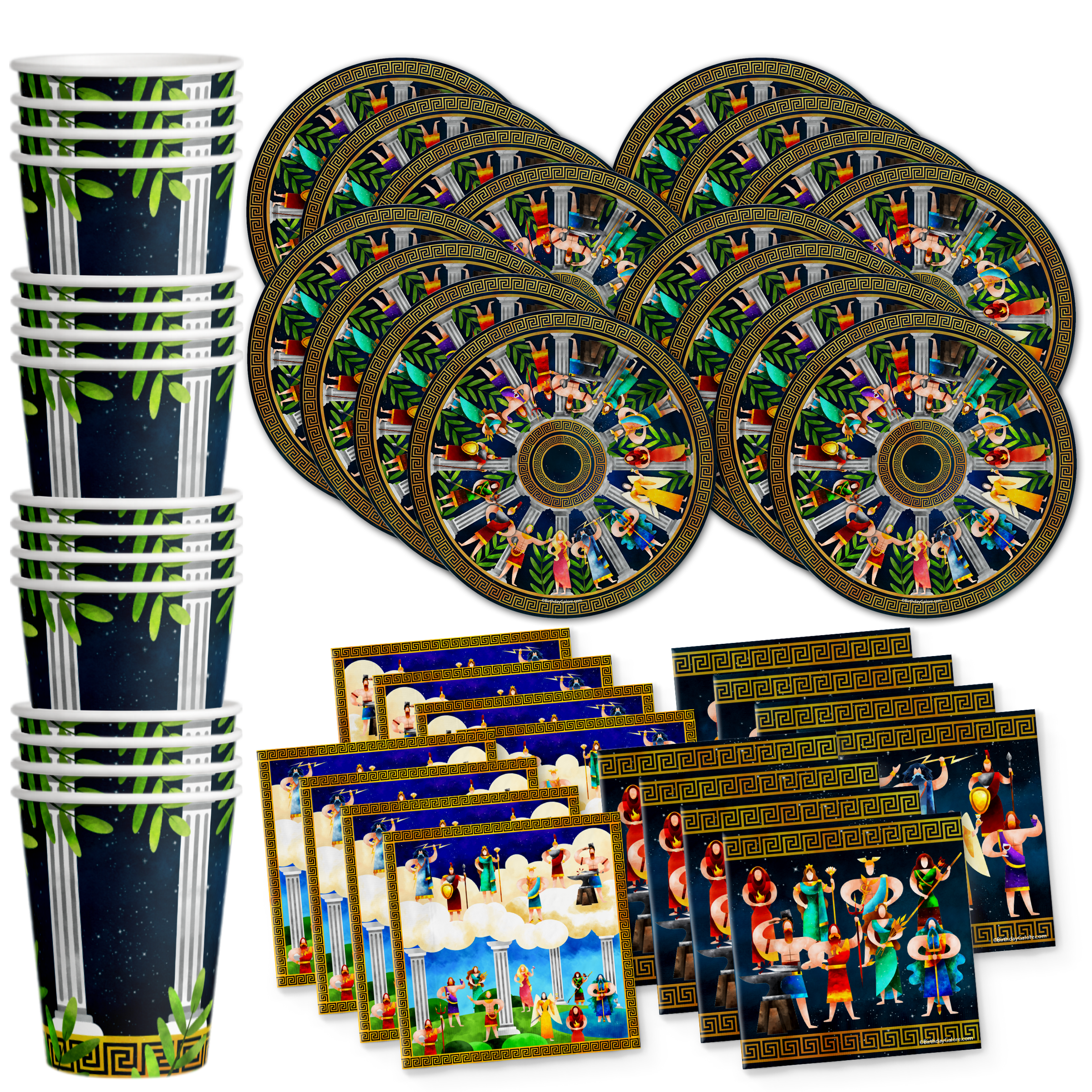 Greek Mythology Birthday Party Tableware Kit For 16 Guests