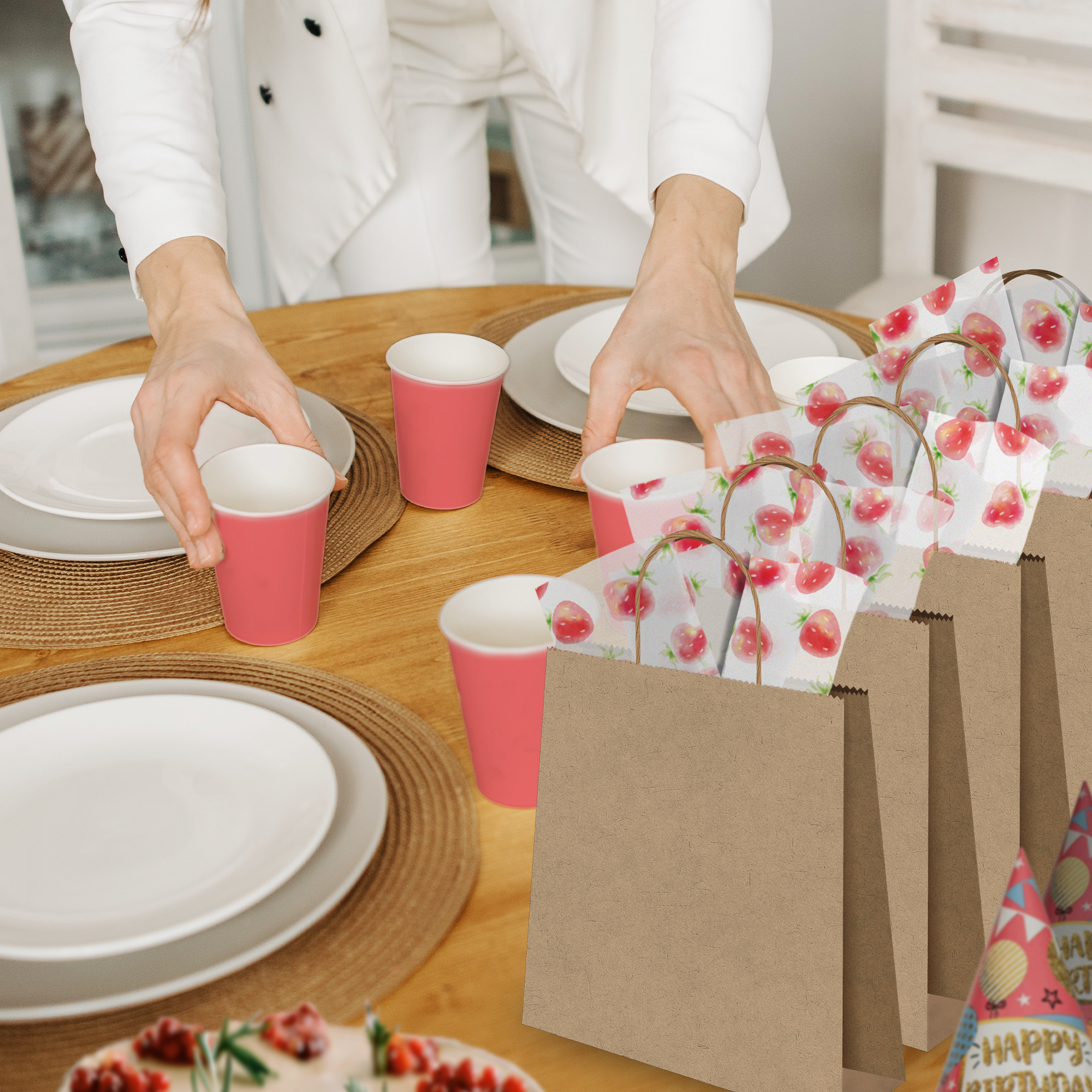 Strawberries Designer Tissue Paper for Gift Bags