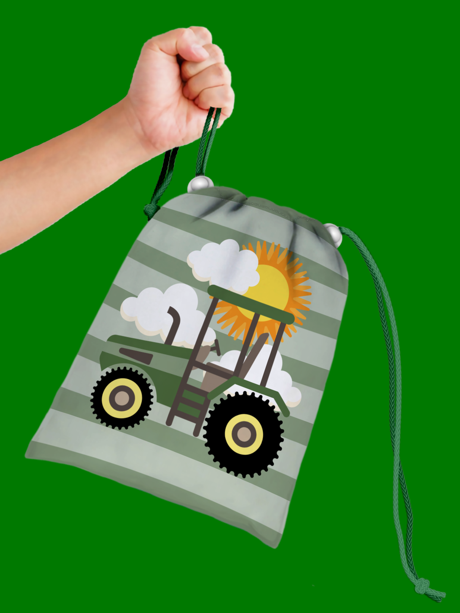 Tractor Time Drawstring Tote Bag (10 Pack) - BirthdayGalore.com