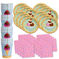 Ice Cream Birthday Party Tableware Kit For 16 Guests - BirthdayGalore.com