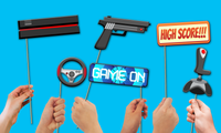 Video Game Photo Booth Props 20pcs Assembled - BirthdayGalore.com