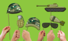 Classic Camo Photo Booth Props 20pcs Assembled - BirthdayGalore.com