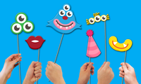 Mighty Monster Photo Booth Props 20pcs Assembled - BirthdayGalore.com