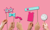 Volleyball Photo Booth Props 20pcs Assembled - BirthdayGalore.com