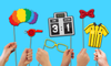 Soccer Photo Booth Props 20pcs Assembled - BirthdayGalore.com